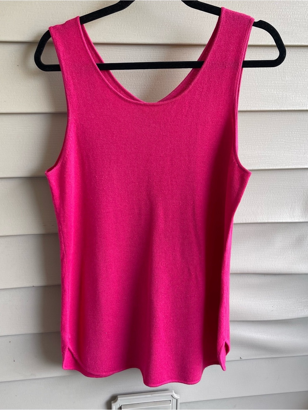 Claudia Nichole Womens Cashmere Silk Pink Basic Tank Sleeveless Size L Luxe